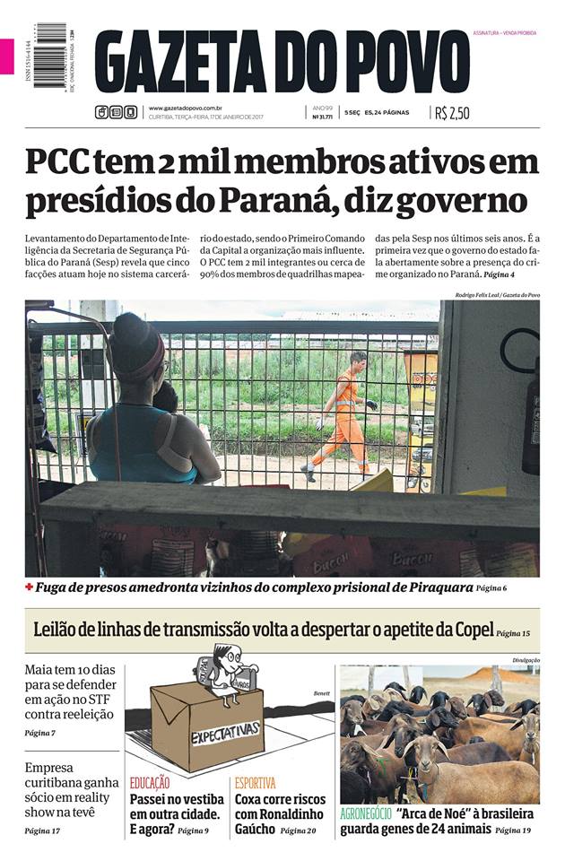 capa gazeta do povo 17.01.2017 eudes sippel Prefeitos cortam gastos com festas para demonstrar austeridade